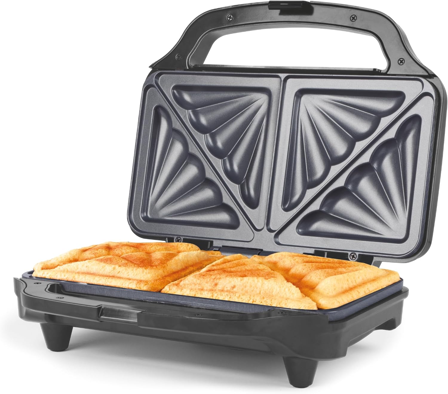 Salter Sandwich Toaster, Non Stick Removable Plates, Deep Fill Cheese Toastie Maker, Cook 2 Toasted Sandwiches Together, 4 Slice Sandwich Press, Automatic Temperature Control, Cool Touch Handle, 900W
