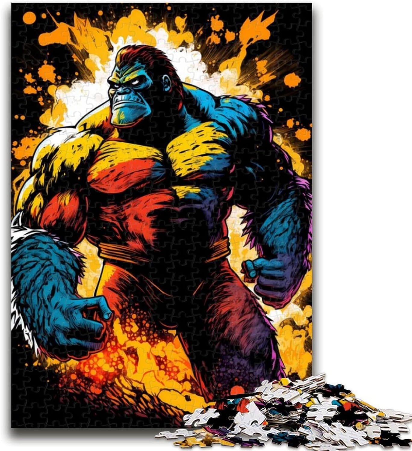 Jigsaw Puzzles for Teenagers 1000 Pieces Gorilla Family Entertainment Toys Educational Game for Birthday, Chrismas for Ages 14+ 26x38cm