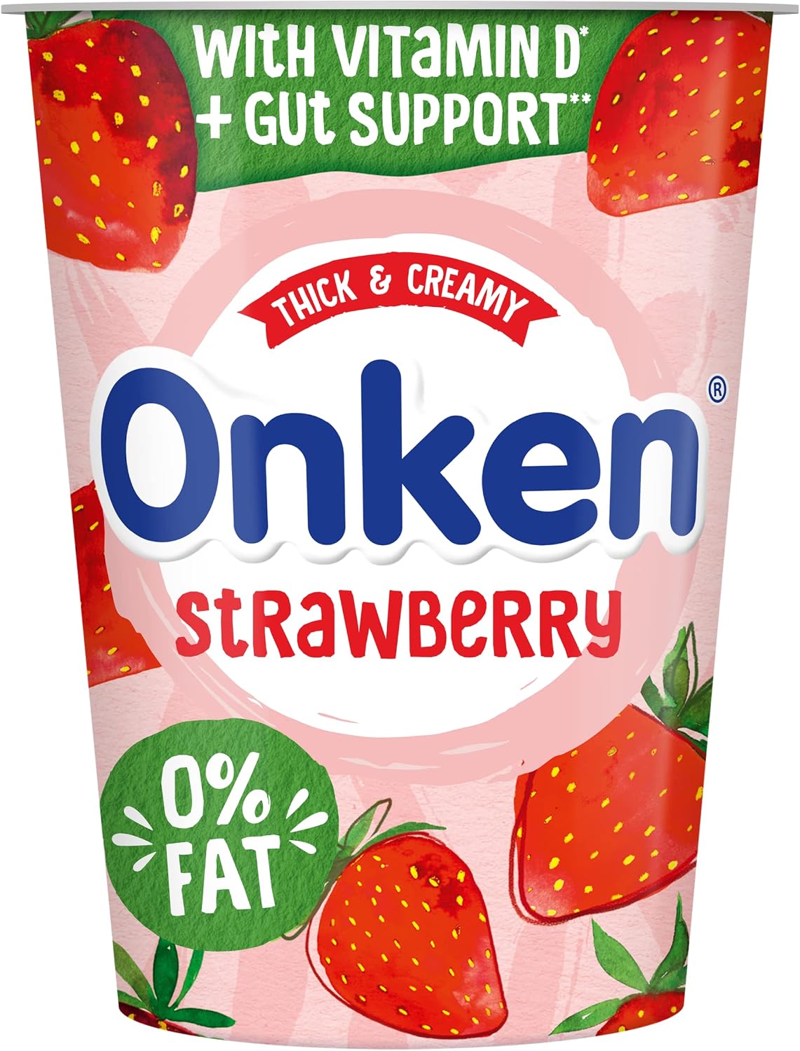 Onken Fat Free Strawberry Yogurt, 450g