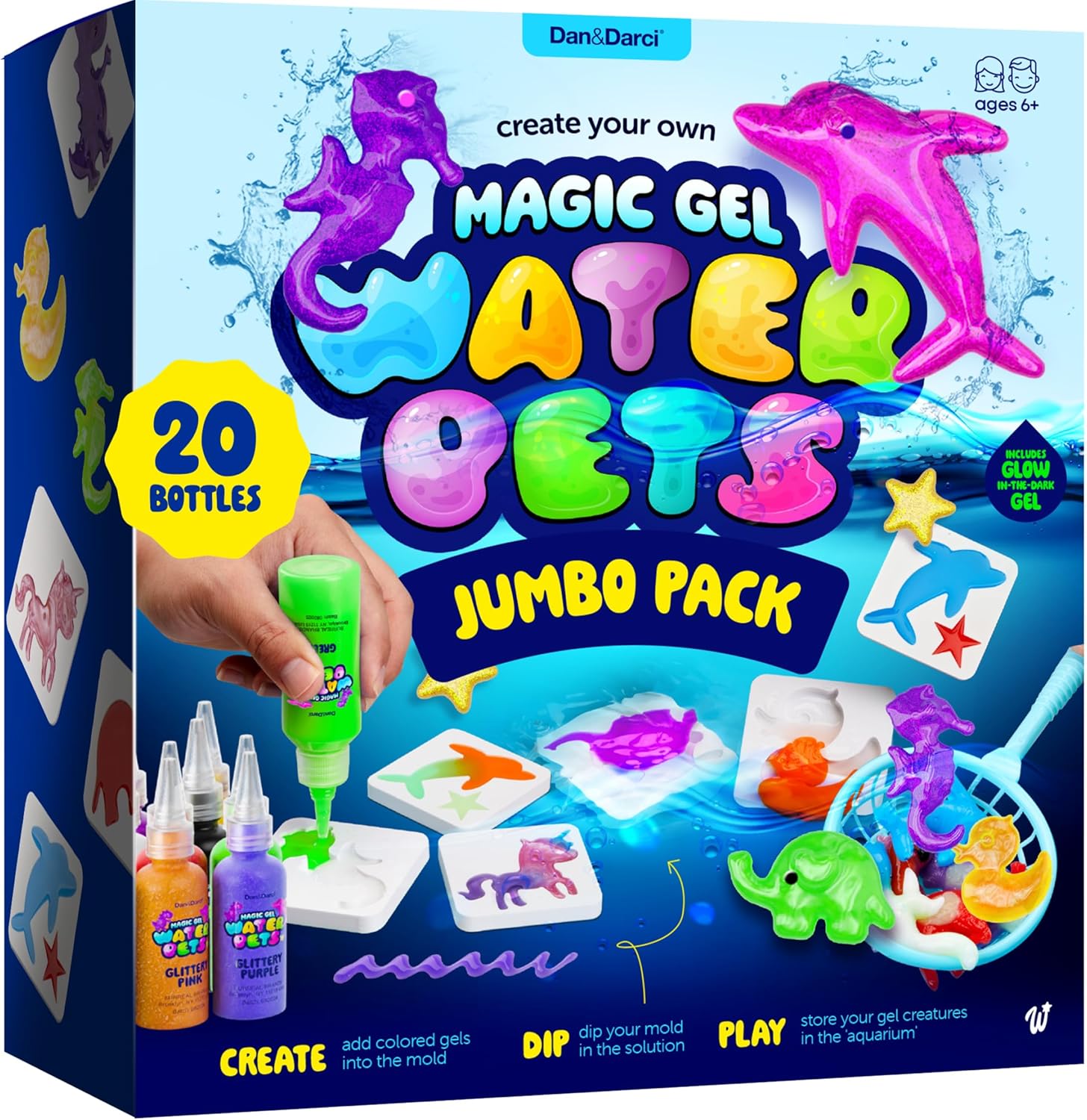 Dan&Darci Jumbo Aqua Fairy Water Gel Kit for Kids - Christmas Craft for Kids - Magic Elf Toy Kits - Water Pets - DIY Squishy Maker - Make Your Own Squishies Crafts - Gifts for Boys & Girls Ages 6-12