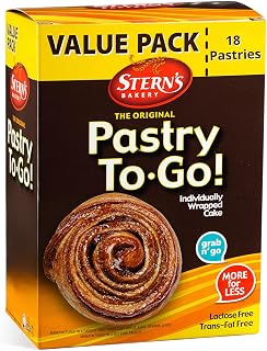 Cinnamon Buns Breakfast Pastry | 18 Pastries Individually Wrapped | Cinnamon Rolls Snack Cakes | Coffee Snacks | On the Go Snacks for Kids & Adults | Holiday, Birthdays, Parties | Stern’s Bakery
