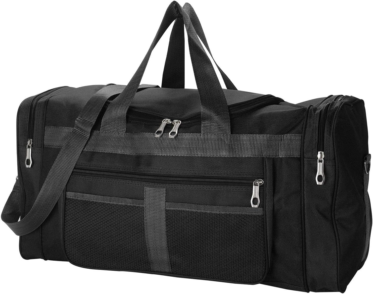 Holdfiturn Sports Duffle Bag Sports Gym Bag for Women Men Waterproof Large 40L Collapsible Training Sports with Shoulder Strap Holdall Overnight Weekend Travel Bag for Gym Travel Swimming Black