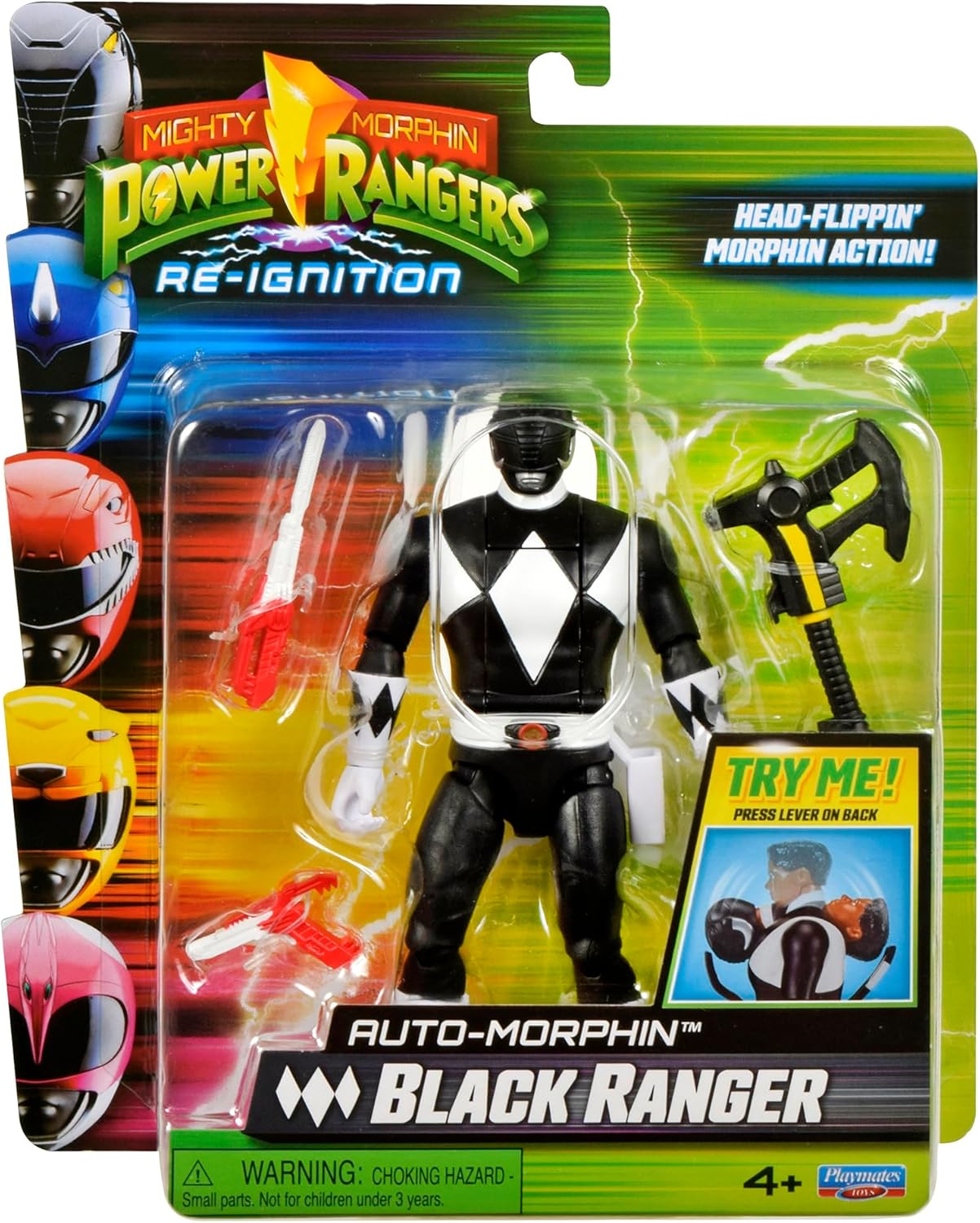 Power Rangers Mighty Morphin Auto-Morphin Black Ranger Action Figure
