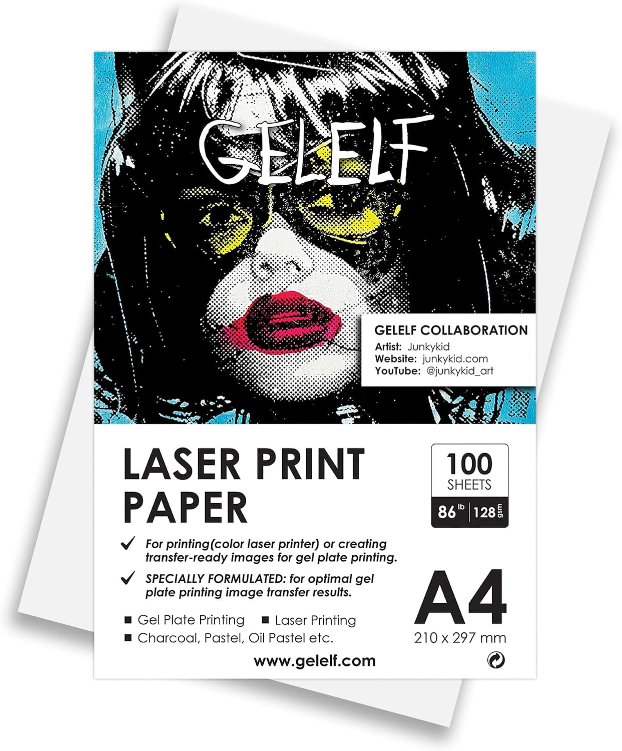 A4 Laser Print Paper 100 Sheets (128g) for DIY Printing or Creating Transfer-Ready Images for Gel Plate making Arts, Monoprinting, Block Printing-Artist Paper