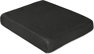 Milliard Memory Foam Seat Cushion Chair Pad 18 x 16 x 3in. with Washable Cover, for Relief and Comfort (Black Mesh)
