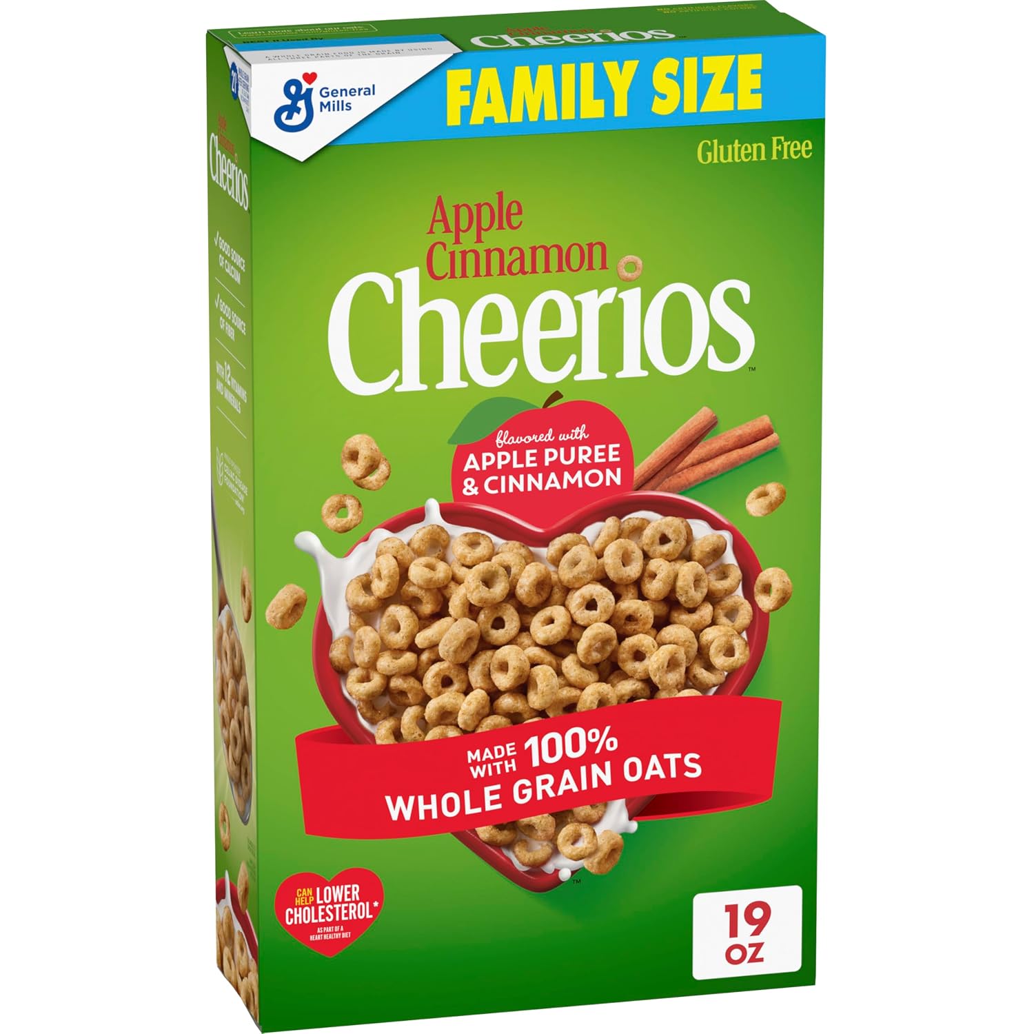 Cheerios Apple Cinnamon Cereal, Gluten Free, Whole Grain Oats, 19 oz