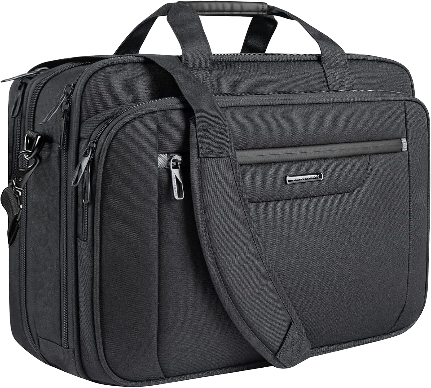 VANKEAN Laptop Bag Laptop Briefcase Fits Up to 18 Inch Laptops XXL Water-Repellent Gaming Computer Bag Messenger Shoulder Bag for Men and Women Expandable Capacity for Travel/Business/School- Black