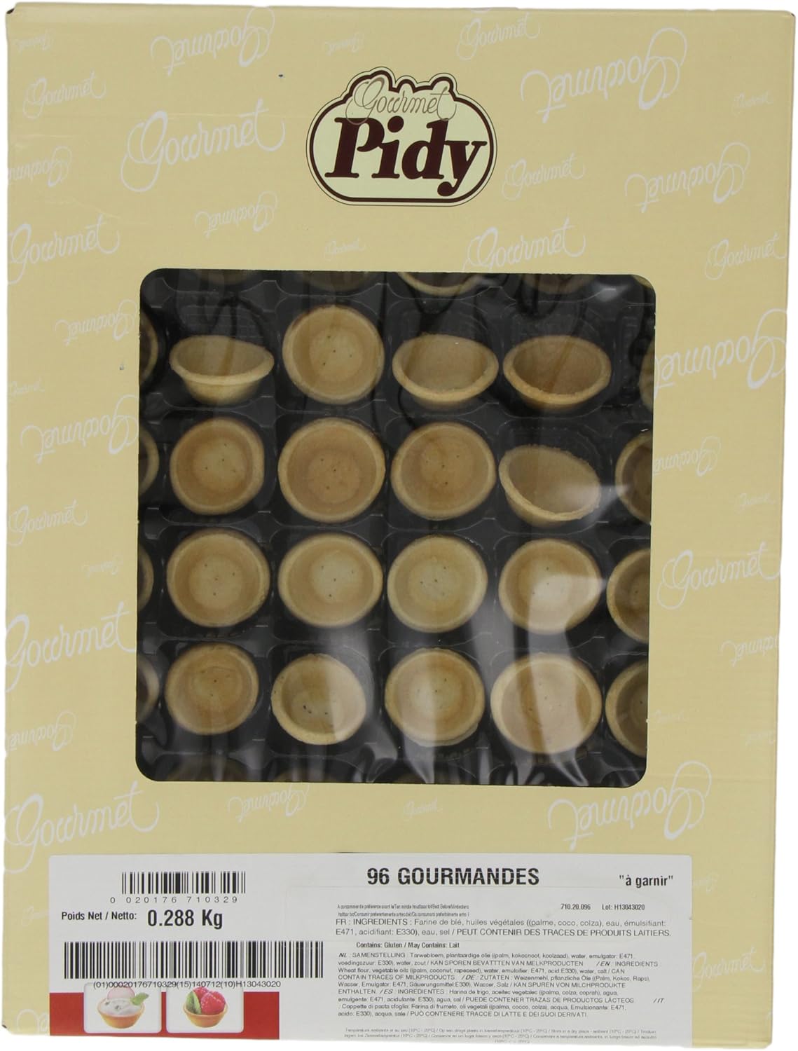 Pidy Gourmande Mini Savoury Quiche Cases, 4 cm Diameter - 96 Portions