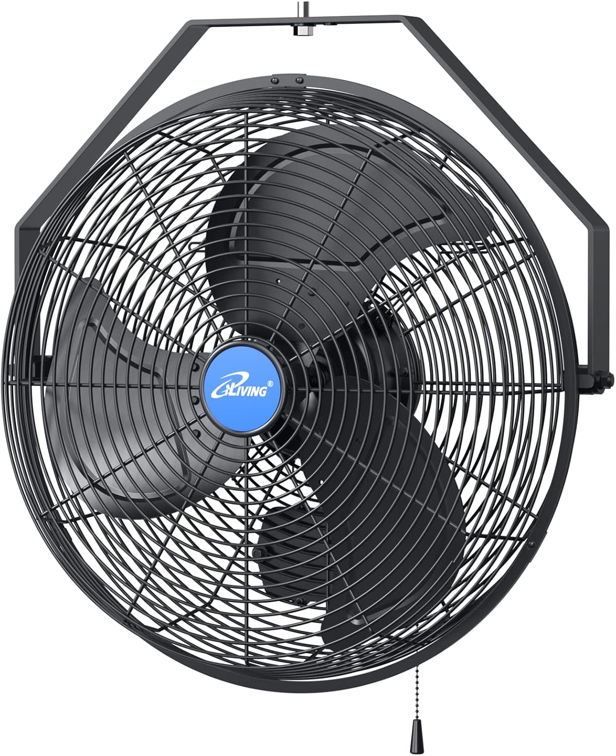 iLIVING Wall Mounted Fan Variable Speed Indoor Outdoor Weather Resistant Industrial Quality for Patio, Greenhouse, Garage, Workshop and Charging Station, Black (Outdoor 18")