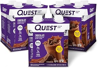 Quest Nutrition Ready To Drink Chocolate Protein Shake, 30g Protein, 4g Net Carbs, Gluten Free, Keto Friendly, 11 fl oz - Pack of 12
