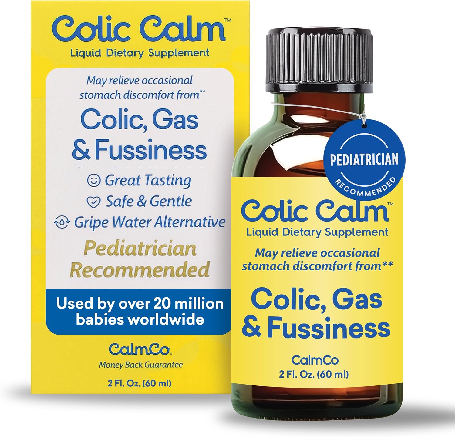 Colic Calm Infant Gripe Water for Colic, Gas & Fussiness, 2 fl oz (60 mL)