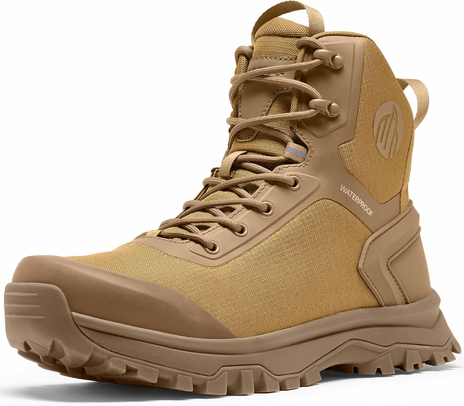 Coostar Tactical Boots for Men Lightweight Military Combat Boot Side Zipper Motorcycle Hiking Work Boots Waterproof 8 Inches