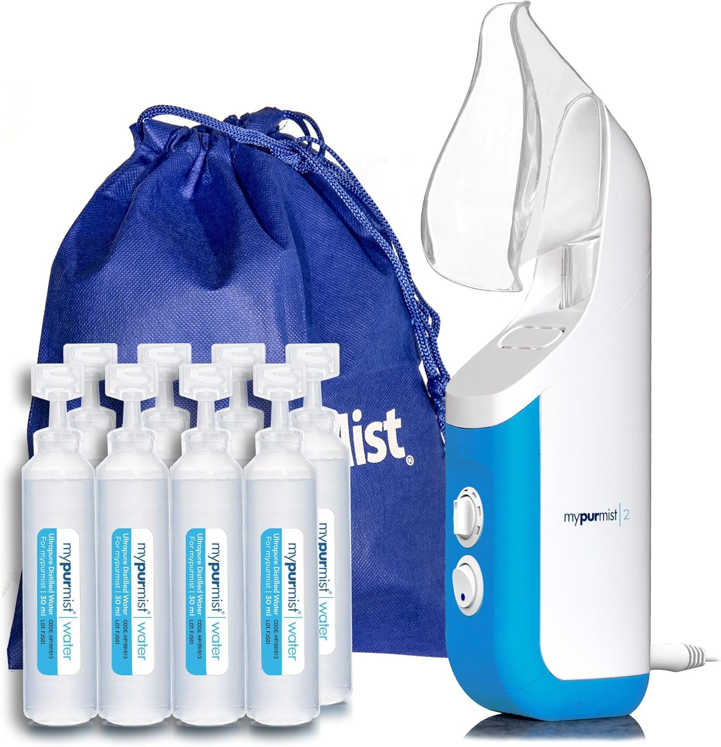 MYPURMIST 2 Handheld Ultrapure Instant Steam Inhaler, Vapouriser & Warm Mist Humidifier for Sinus and Nasal Dryness, Congestion and Discomfort. No Scalding Risk (MyPurmist 2 Inhaler)