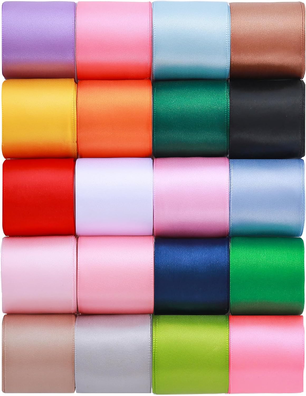 KEOSREE 1-1/2 inch 20 Colors Satin Ribbon Set, 1.5" X2Yd x 20Rolls
