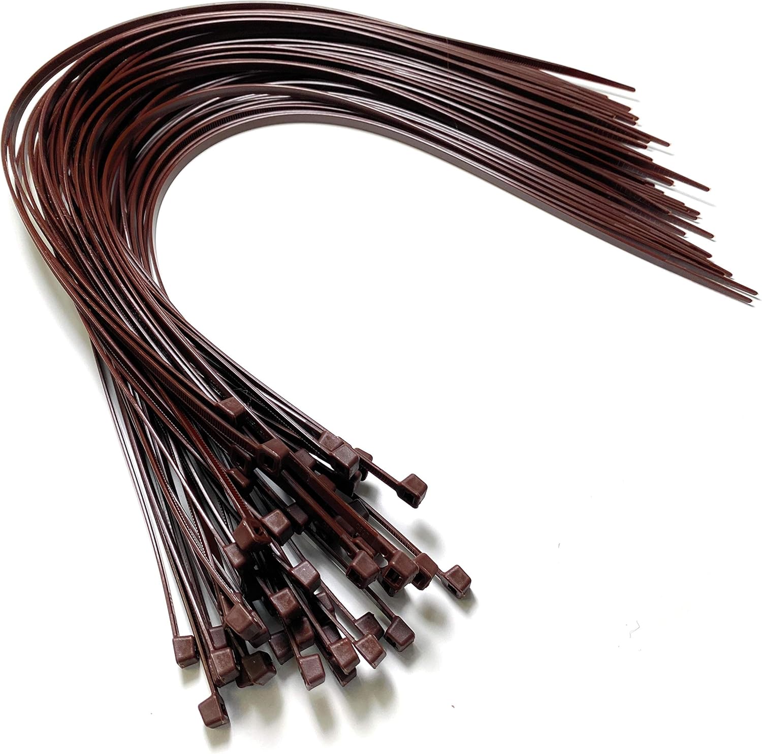 Nylon Plastic Cable Ties Long and Wide Extra Large Zip Ties Black and White wrap 50 pieces (Brown, 4.8mm x 450mm)