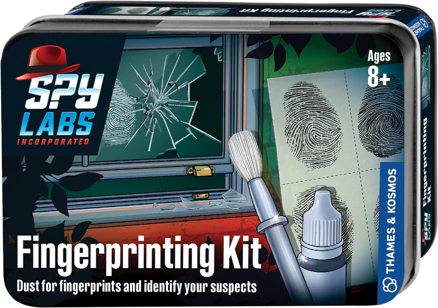 Thames & Kosmos Spy Labs Fingerprinting Kit, Detective Toy for Dusting and Collecting Fingerprints, Toys to Develop Observational Skills, Age 8+, Black