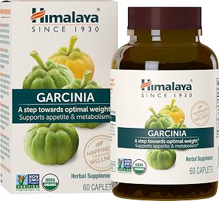Himalaya Organic Garcinia Cambogia Herbal Supplement, Appetite Control, Lipid Metabolism, Weight Support, USDA Organic, Non-GMO, Vegan, 600 mg, 60 Plant-Based Caplets, 30 Day Supply