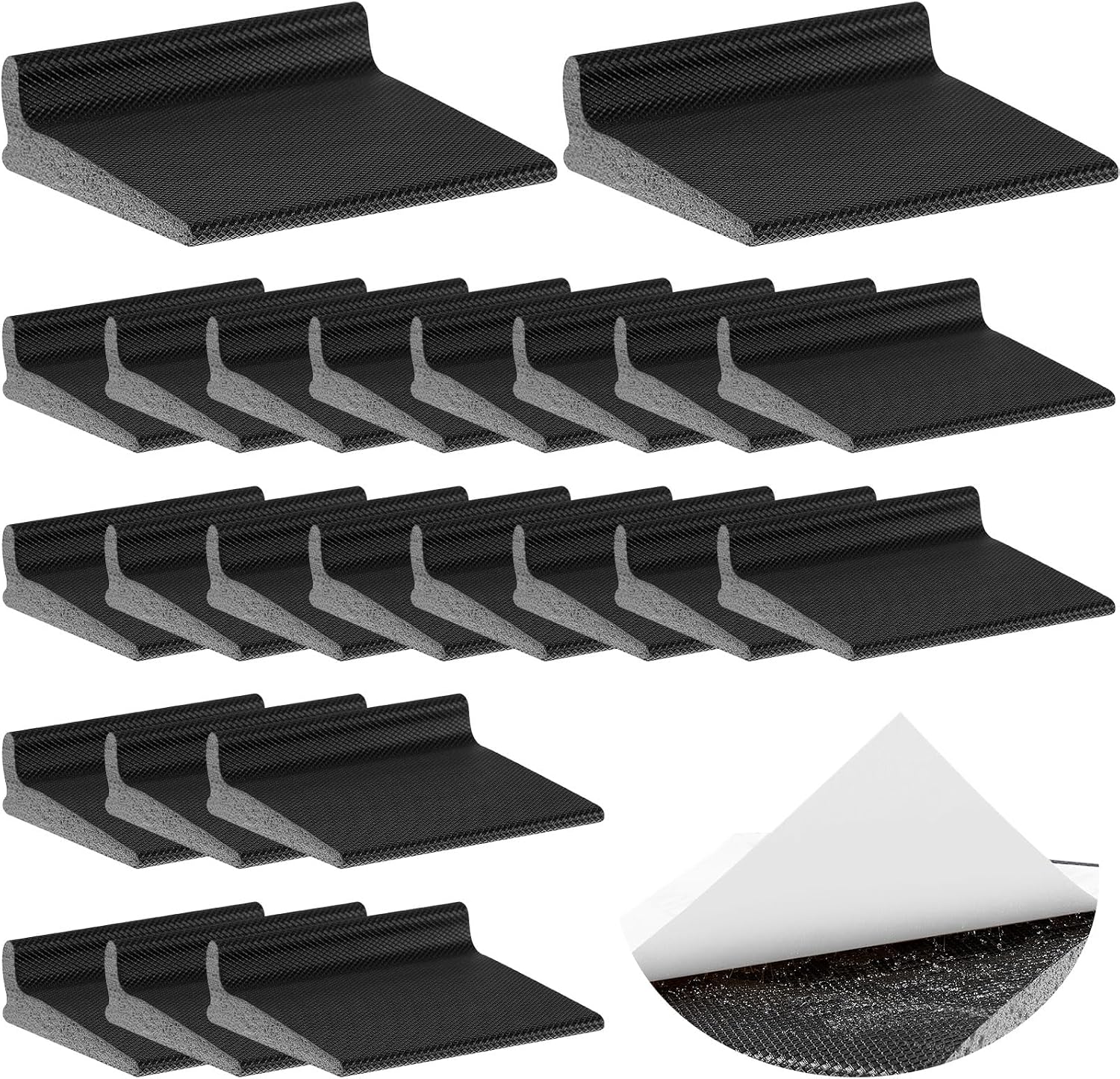 Pangda 25 Pcs Door Corner Seals Foam, Black, Classic