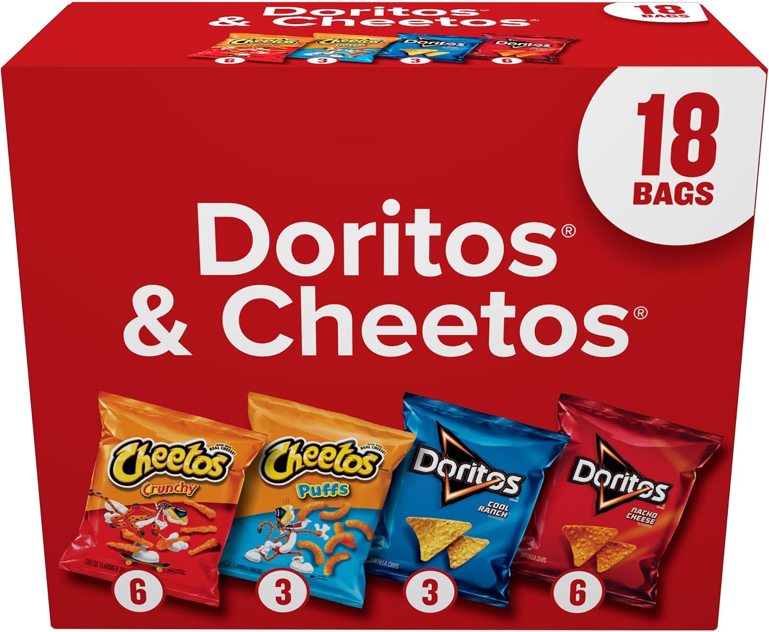 Frito-Lay Doritos & Cheetos Mix Variety Pack, (18 Pack)