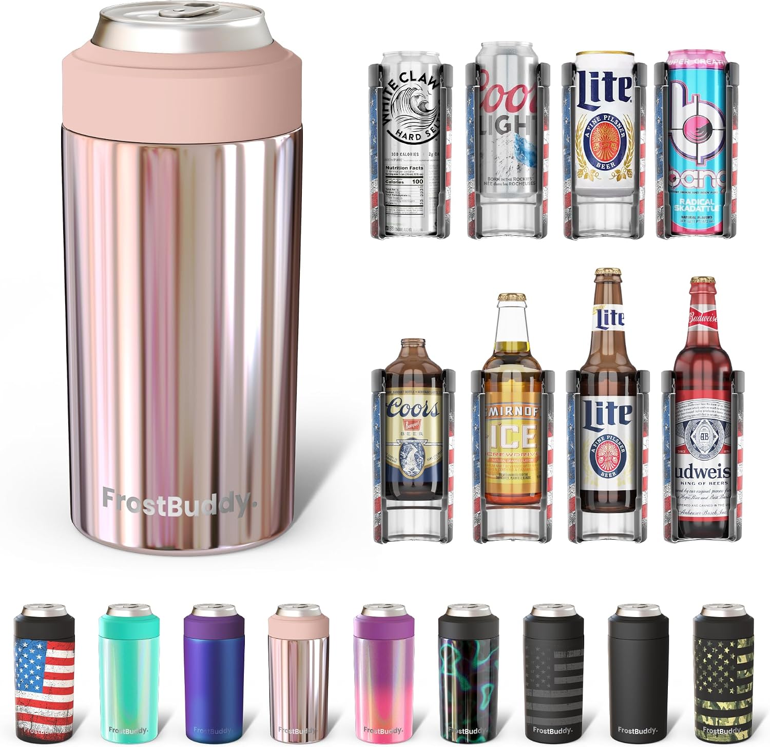 Frost Buddy Universal Can Cooler - Fits 12 & 16 oz (Mademoiselle)