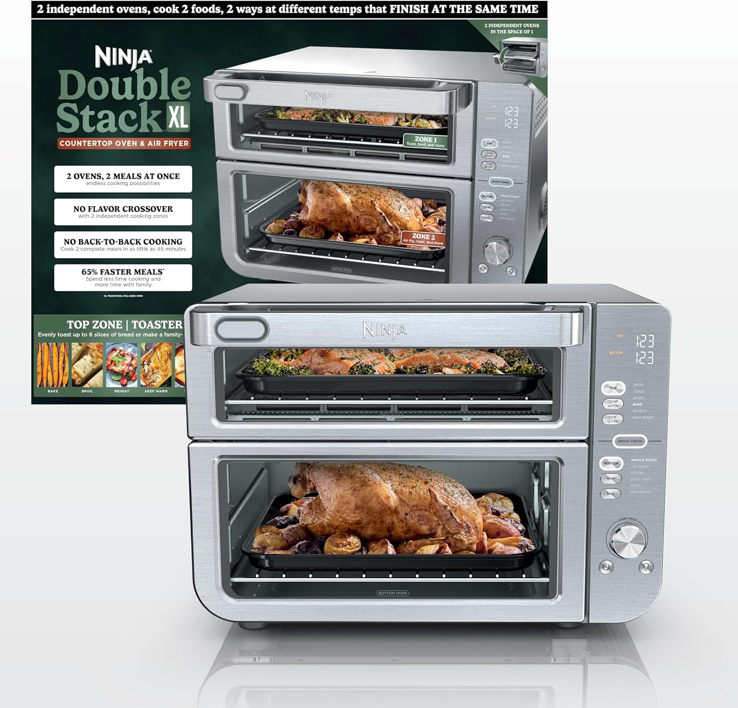 Ninja Double Stack XL Countertop Oven, 12-in-1, Stainless Steel, DCT601