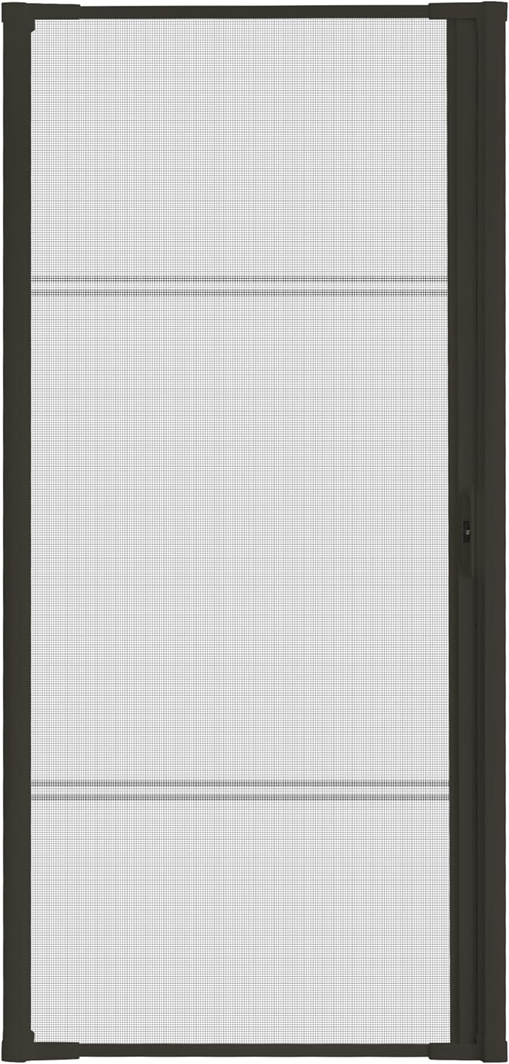 Guardian Retractable Screen Door-Retractable Screen Doors for Single Door (36''X 80'',Brown) Heavy Duty Aluminum Easy Assemble Invisible Screen Door Patio Mosquito Proof