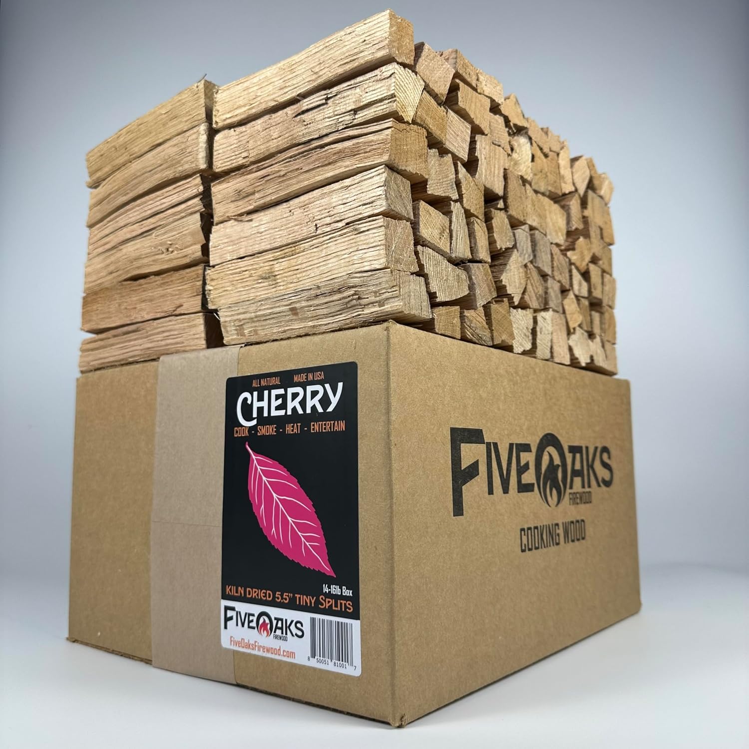 Kiln Dried Cherry Pizza Oven Wood, Mini 5 Inch Cooking Wood for Ooni, Gozney, Bertello Pizza Ovens - Approx 13lbs Product of USA (1,000 Cubic Inches)