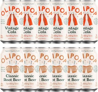 OLIPOP - Old School Classics Variety Pack, Healthy Soda, Prebiotic Soft Drink, Aids Digestive Health, High Fiber, Low Calorie, Low Sugar (12 oz, 12-Pack)