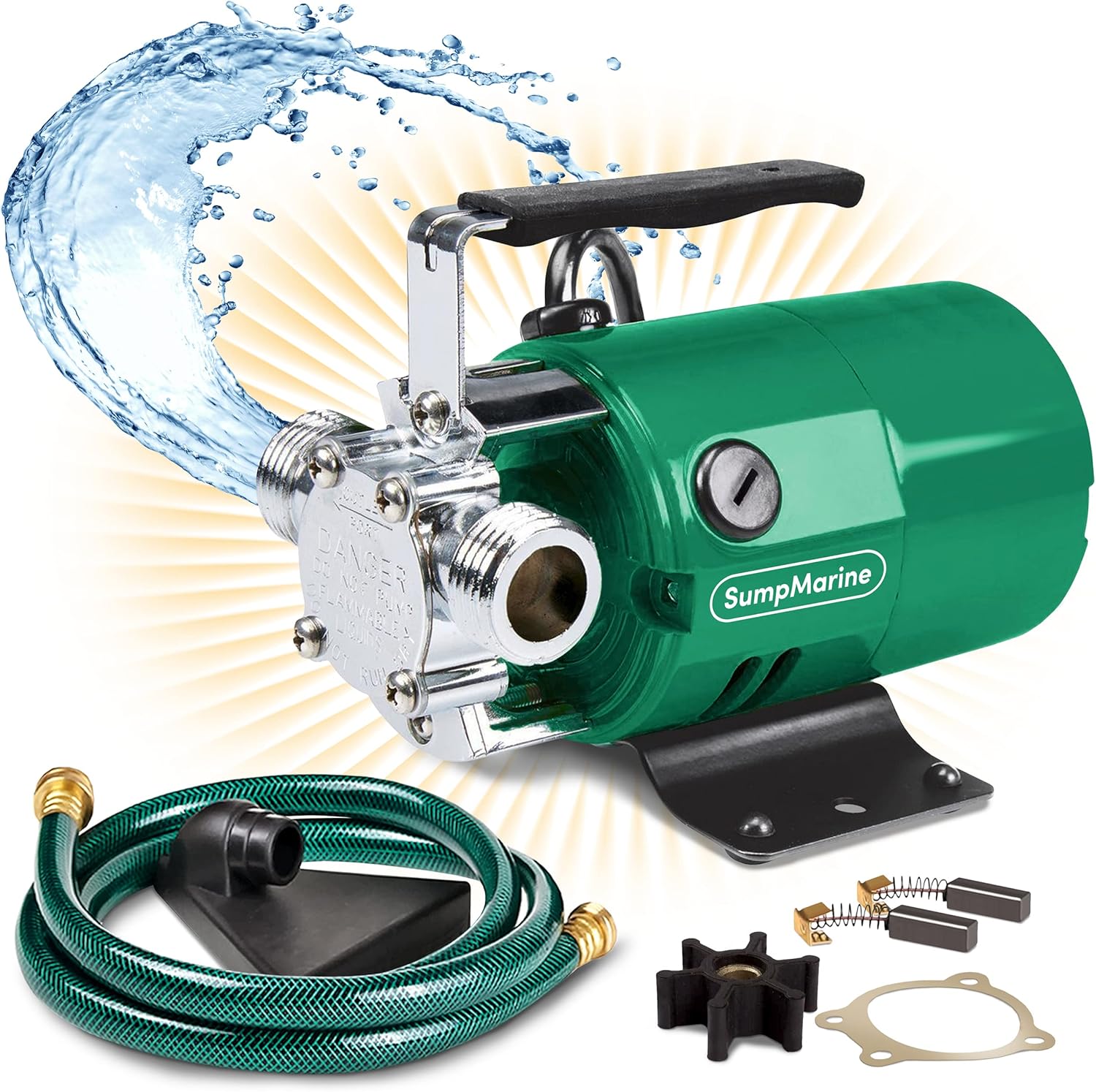 Water Transfer Pump, 115V 330 Gallon Per Hour - Portable Electric Pump with 6' Hose Kit, Remove Water From Pools, Rain Barrel, Aquariums