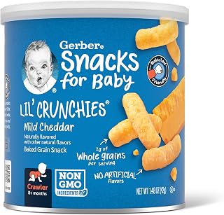 Gerber Snacks for Baby Lil Crunchies, Mild Cheddar, 1.48 Ounce (Pack of 6)