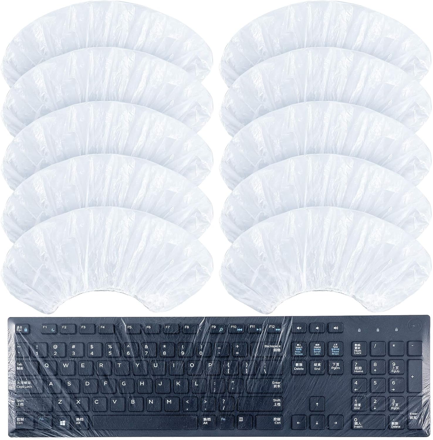 Weewooday 30 Pcs Universal Disposable Keyboard Protector Cover 0.025mm Wipeable Fully Covered Waterproof Anti-Dust Keyboard Protector for Computer Desktop Schools Office Supplies