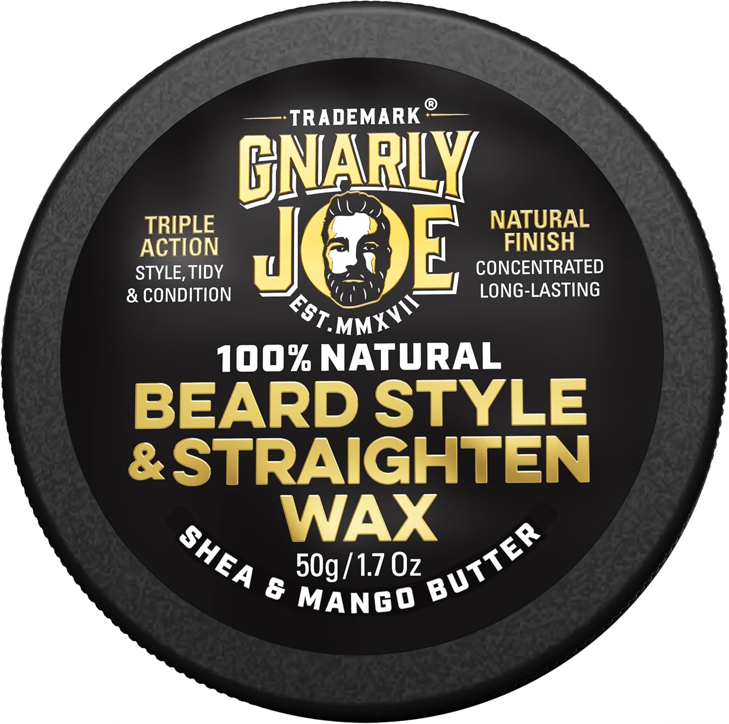 Gnarly Joe Beard Styling & Straightening Wax for Men, Triple-Action Style, Tidy and Conditioning Balm. 50 g