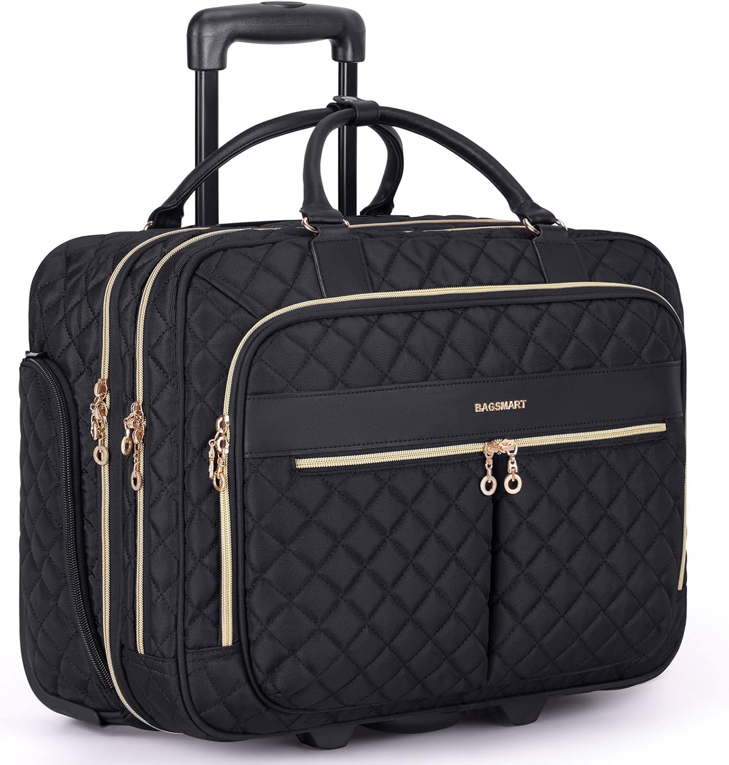 BAGSMART Rolling Laptop Bag Women, Rolling Briefcase for Women, 17.3 Inch Laptop Bag with Wheels Computer Bag Laptop Case for Work Travel Business