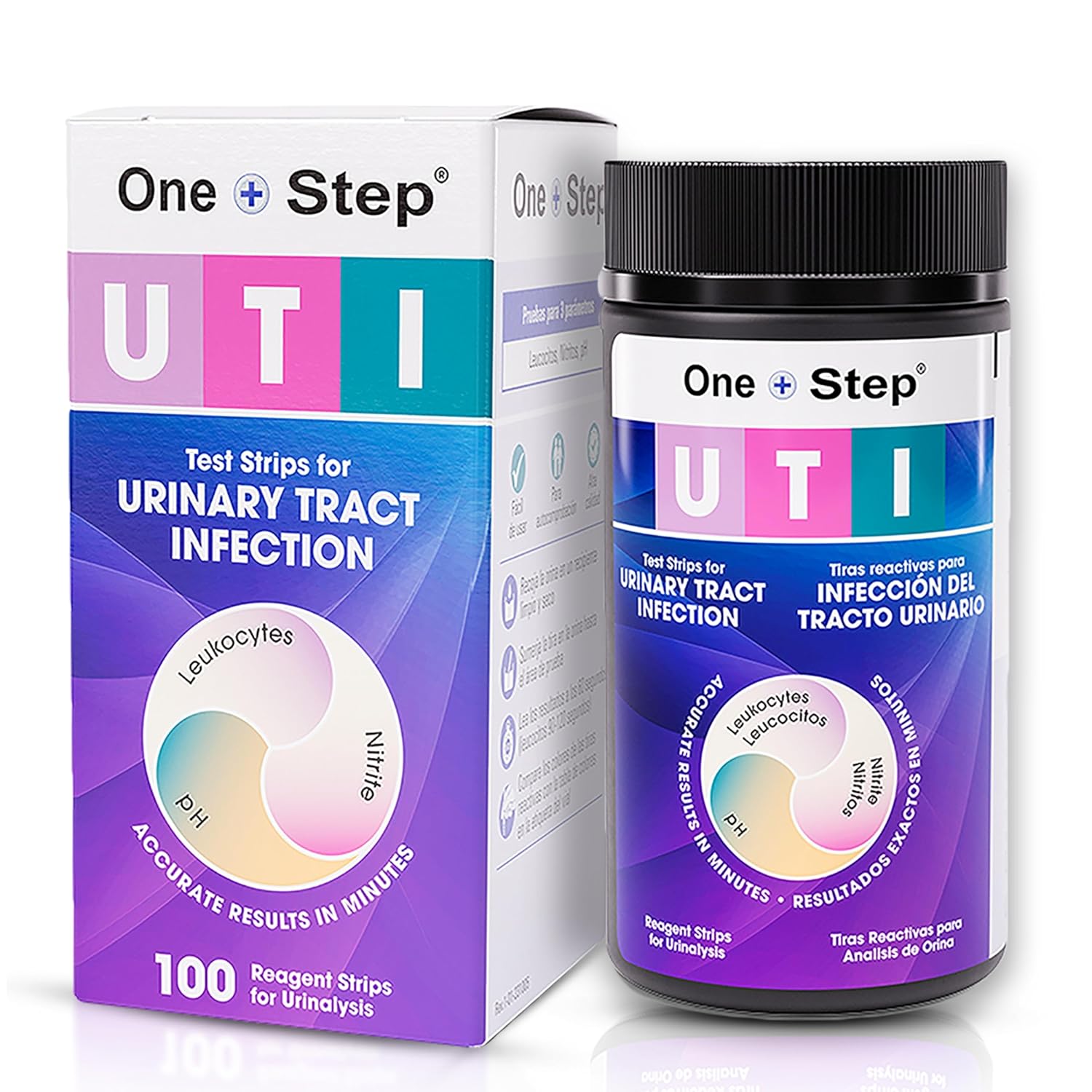 UTI Test Strips, 100 Strip Tub, 3-in-1 Parameter At Home UTI Test for Women, Men & Kids, Urine Test Strips for UTI & Bladder, Easy to Use Urinary Tract Infection Test Kit, Home Health Tests