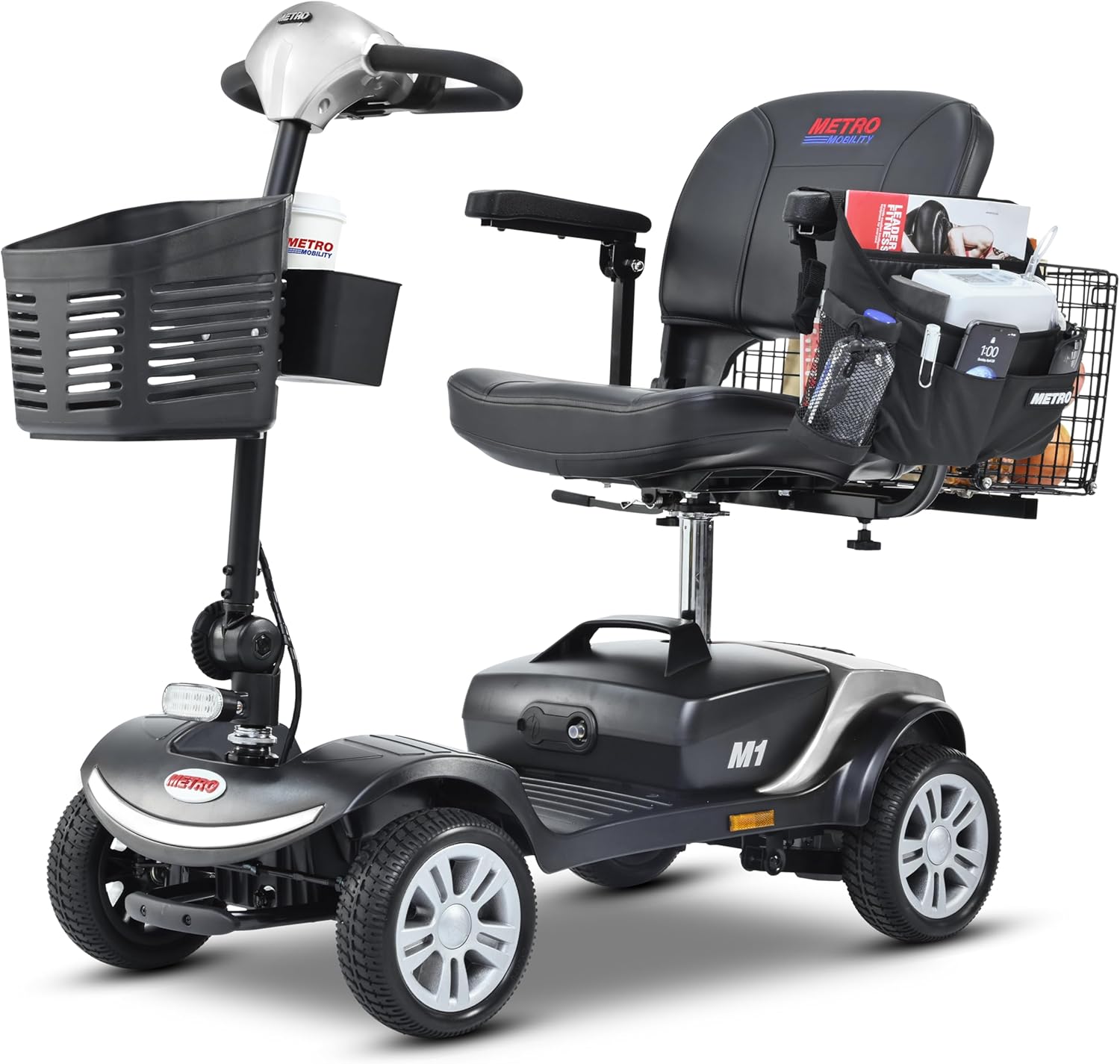 Eficentline 4 Wheel Mobility Scooter for Seniors Compact Heavy Duty Mobile Powered Mobility Scooters Electric Powered Wheelchair Device for Travel Adults Elderly