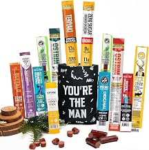 Jerky Sticks Gift for Men - Curated Assortment of High Protein Snacks - Alternative to Beef Jerky Gift Basket - Beef & Turkey Jerky Variety Pack Gift Set, Exotic Meat Gift for Men & Women