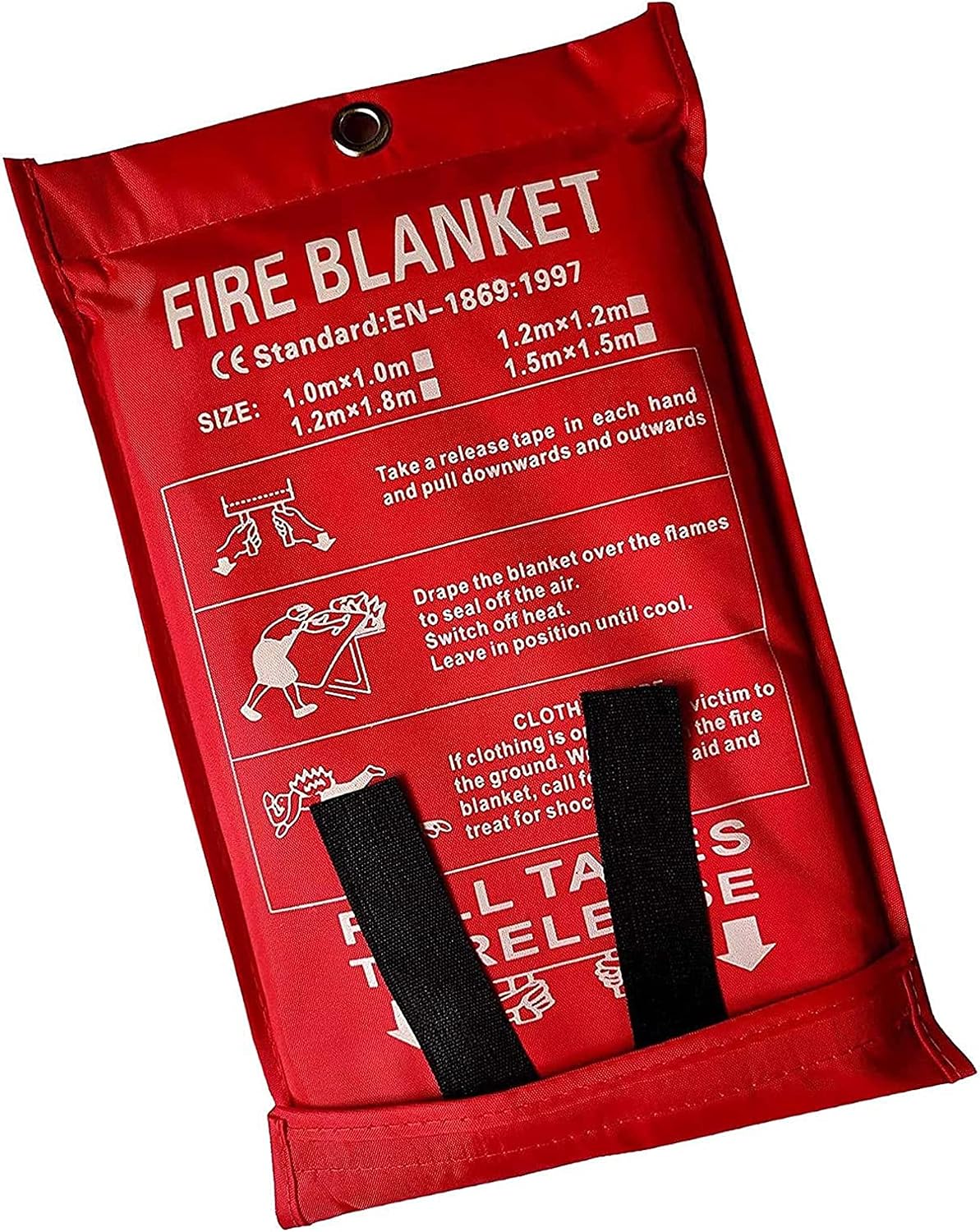 Large 1x1M Fire Blanket – Easy to Deploy for Quick Emergency Fire Suppression at Home, in Kitchens, Offices, Garages, or Caravans