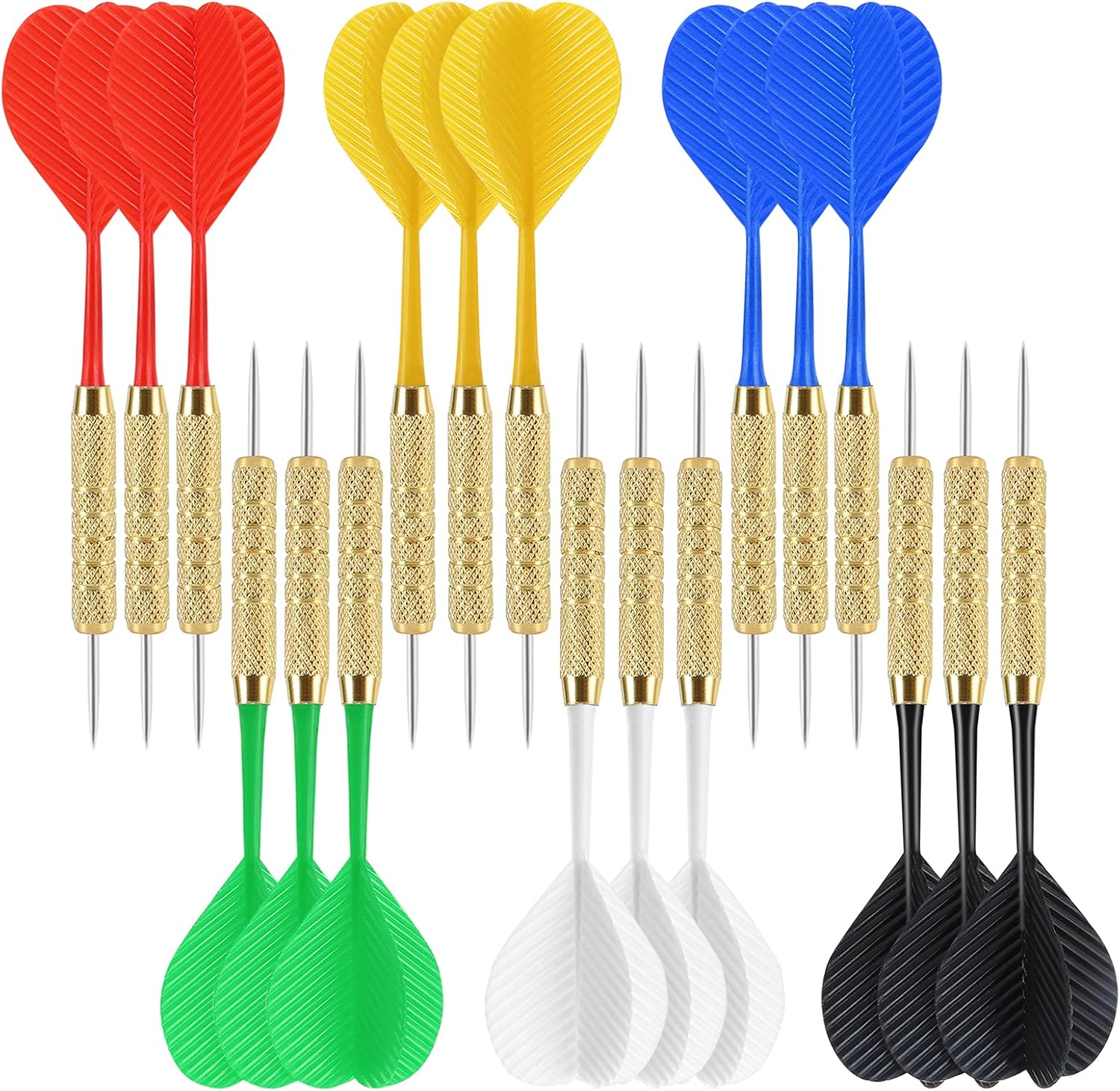 Accmor 18 Pack Steel Tip Darts, 18 Grams Metal Tip Dart Set, Darts Metal Tip Set, Metal Darts for Dartboard