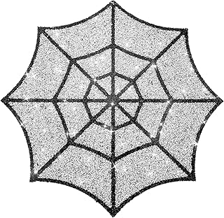 Halloween Spiderweb Placemat, Halloween Table Mats Halloween Fall Sparkle Spider Web Decoration Placemat for Centerpiece Kitchen Table Party Tableware Decor