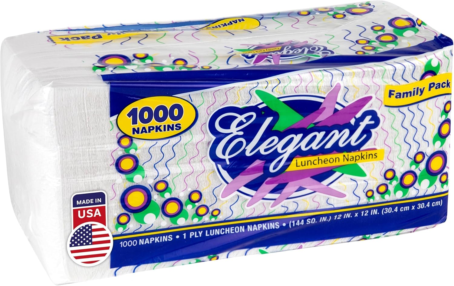 Stock Your Home 12 Inch Disposable Napkins - 1 Ply White Dinner Napkins - Paper Napkins for Dinner, Parties, Crafts, Daily Use - 1000 Pack