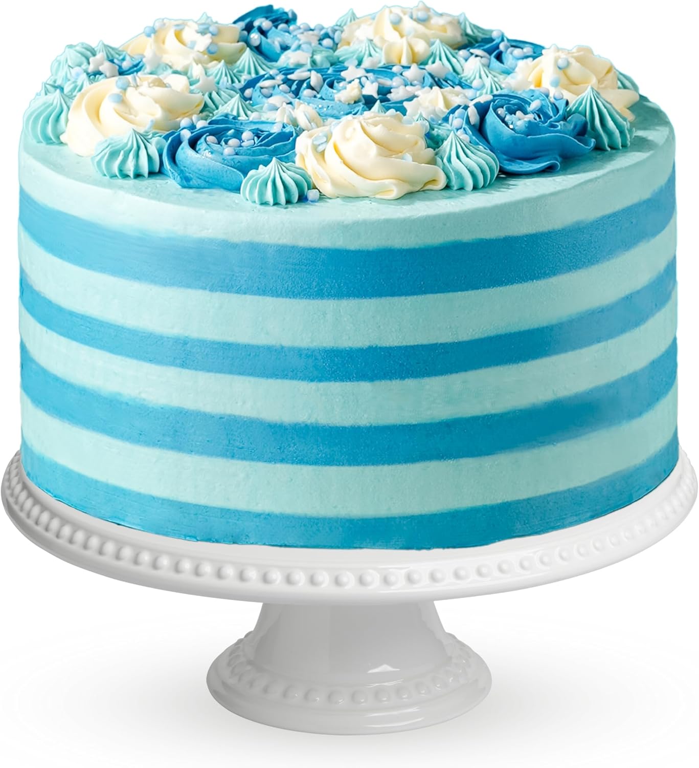 Blue Candy Stripe Gateau 6" (14 portions)