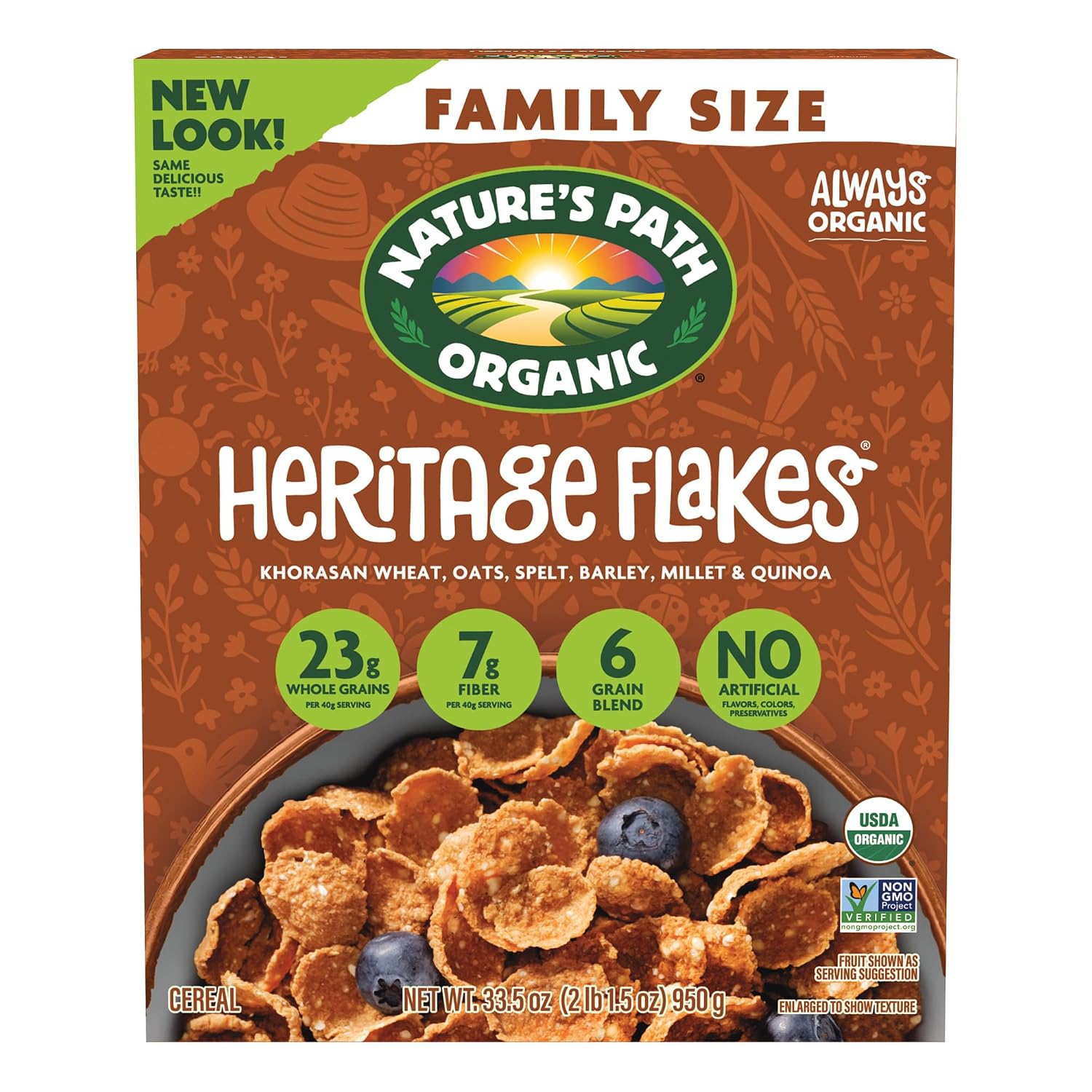 Nature's Path Organic Heritage Flakes® Cereal, 33.5 oz (Pack of 1)