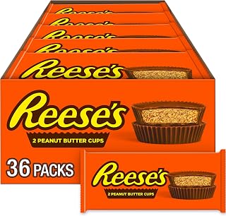REESE'S Milk Chocolate Peanut Butter Cups, Candy Packs, 1.5 oz (36 Count)