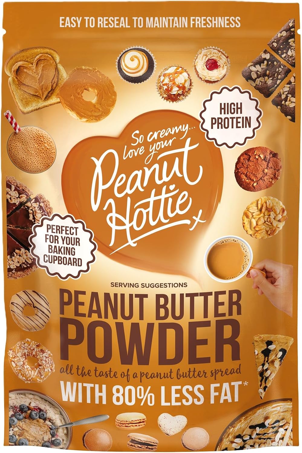 Peanut Hottie - Peanut Butter Powder (180g), All Natural, Marco Friendly, High Protein, Low Calorie, Low Fat, Vegetarian, Vegan, Recyclable, Ideal for Baking, Smoothies & Cooking