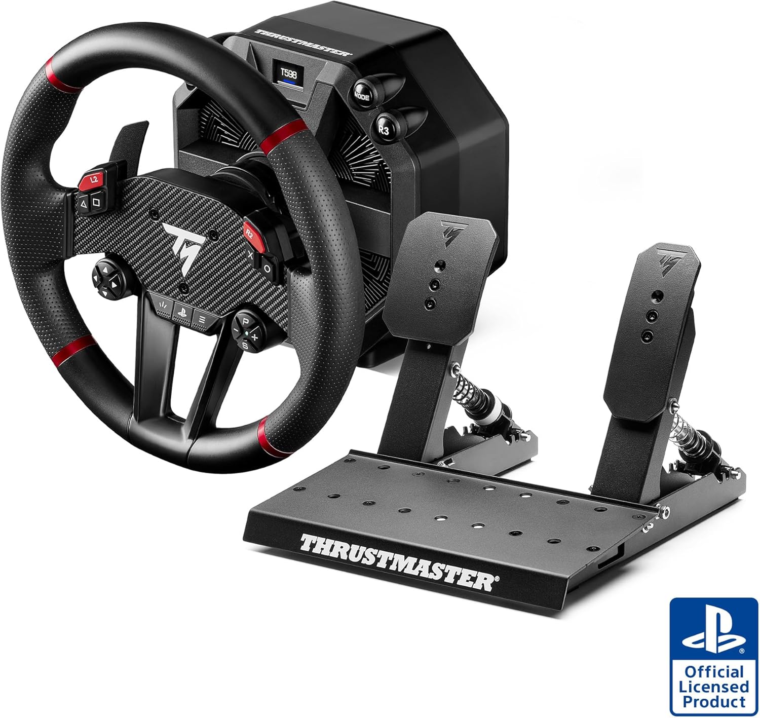 Thrustmaster T598 Direct Axial Drive Racing Wheel – Next-Gen Force Feedback for PS5, PS4 & PC – High-Fidelity Direct Drive Wheel & Pedal Set – Officially Licensed for PlayStation – Black