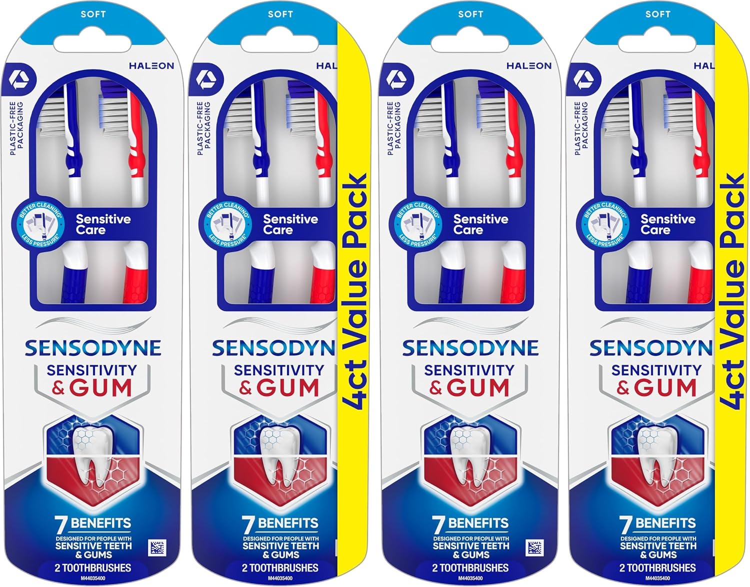 Sensodyne Sensitivity & Gum Soft Toothbrush Designed for Sensitive Teeth,4 Count (Pack of 2)