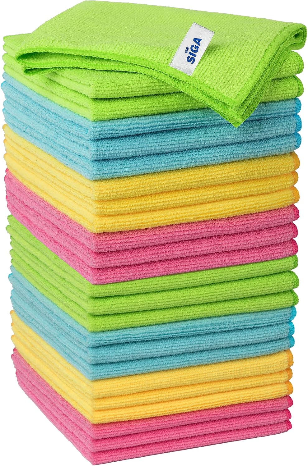 MR.SIGA Microfibre Cleaning Cloth, Pack of 24, Size:12.6" x 12.6" (32X32CM)