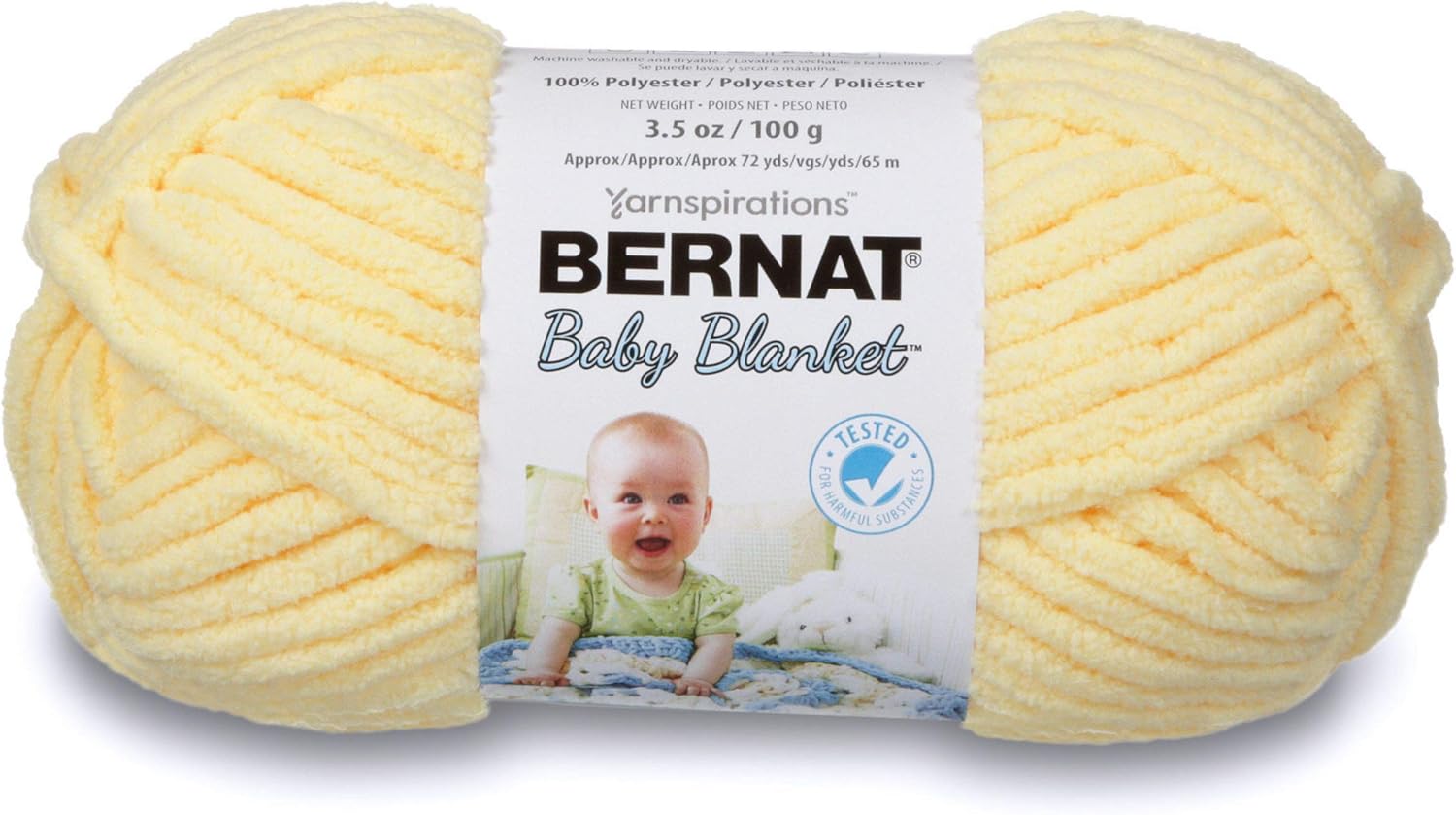 Bernat Baby Blanket Yarn for Crocheting Soft, Baby Yellow