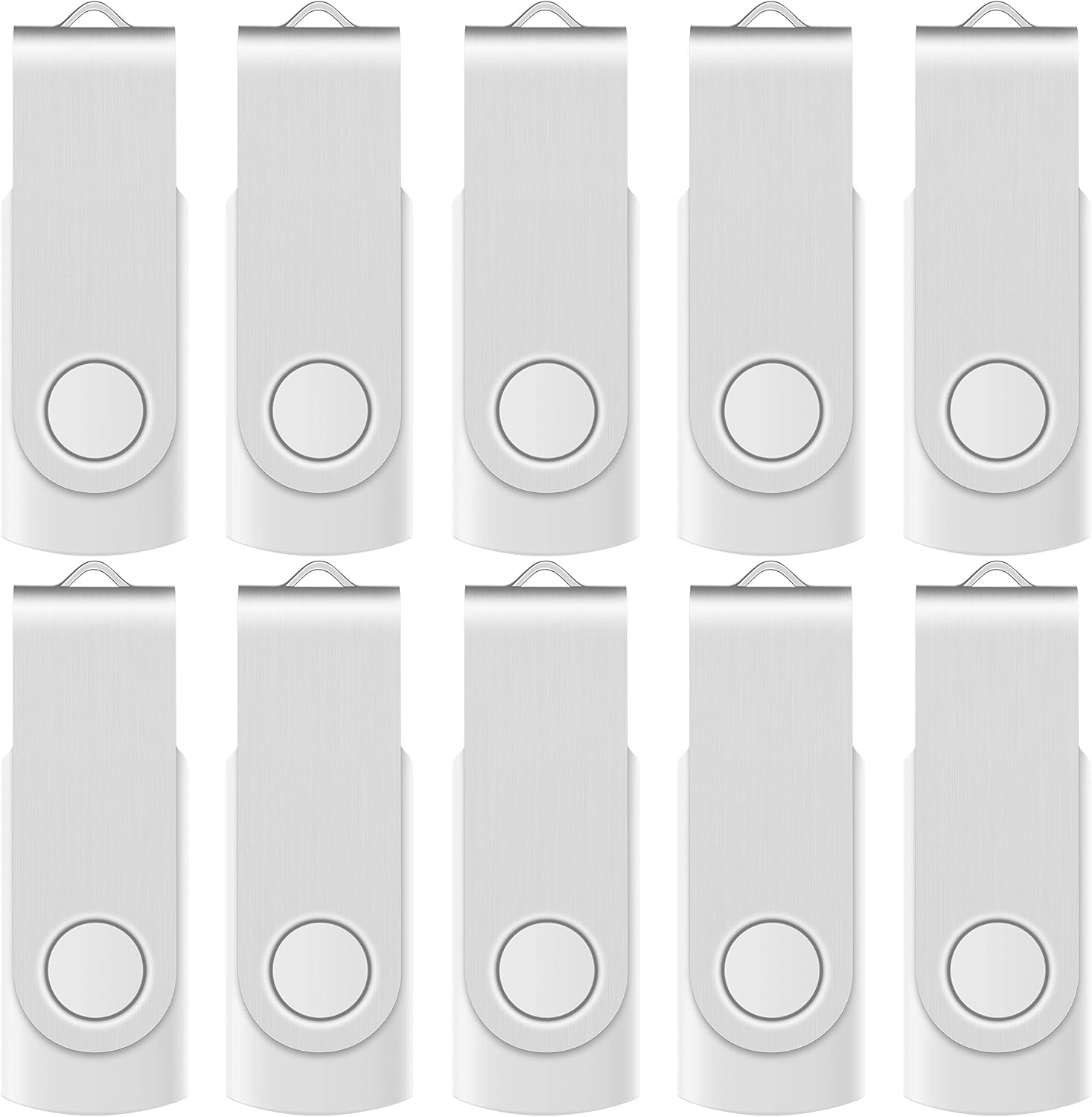 Enfain White Wedding Memory USB Stick Drive 16GB Bulk USB 2.0 Thumb Drive PenDrive 10 Pack for Sending Photos, Video and Happy Memories