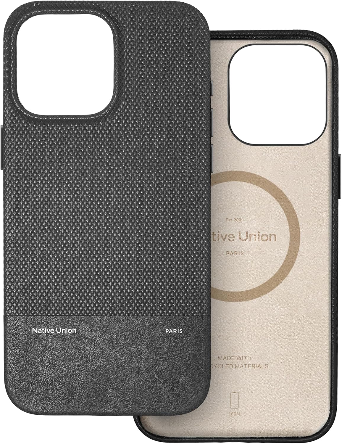 Native Union (Re Classic Case 3.0 – MagSafe Compatible with Built-in Magnets – Resistant & Recycled Materials – Ultra-Durable with 6ft / 1.8m Drop Protection for iPhone 16 Pro Max (Black)